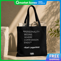 Karl Lagerfeld | (Karl Lagerfeld Beauty) Karl Lagerfeld Quote Canvas Eco Bag Black - Authentic Beauty Soft Canvas