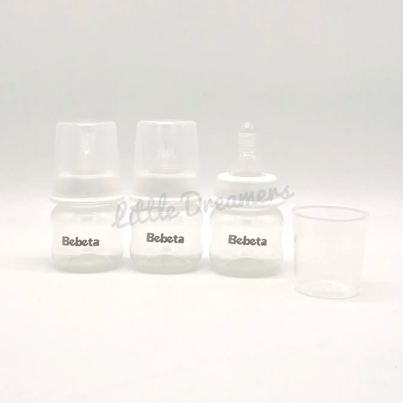Bebeta 2oz. white bottle pack by 3 with measuring cup