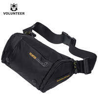 VOLUNTEER | Hualangdi Mens Crossbody Chest Bag Outdoor Sports Mobile Phone Bag Nylon Material Casual Style Zipper Closure Shoulder Bag