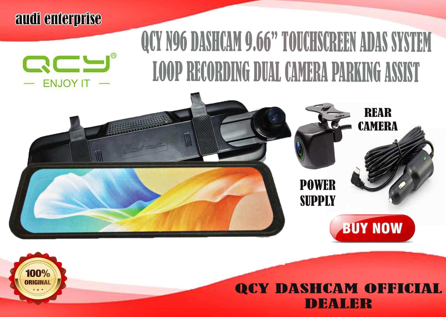 Qcy Dashcam N Fullscreen Dual Camera Lazada Ph