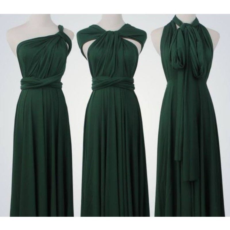SAGE GREEN INFINITY DRESS WITH ATTACHED TUBE FLOORLENGTH