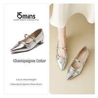 15MINS | French Style Pointed Toe Mary Jane Womens Shoes