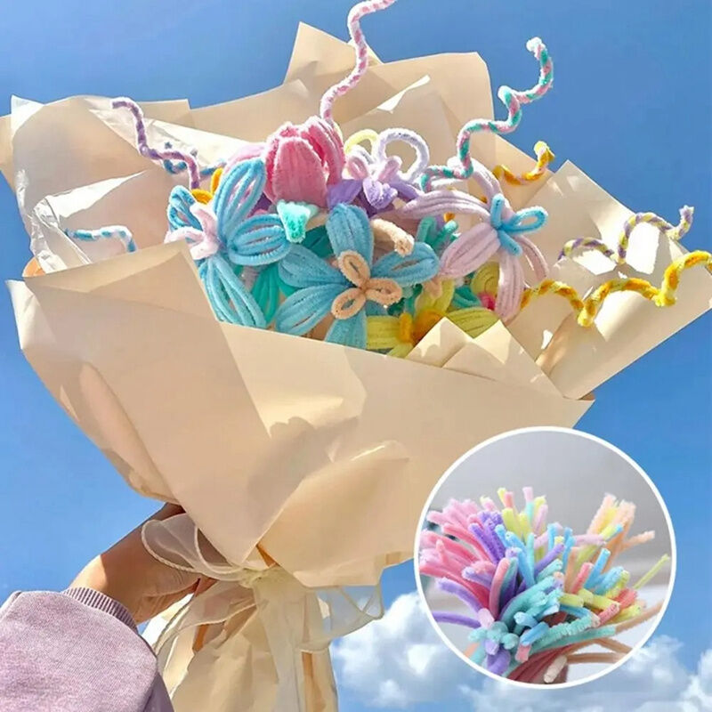 100PCS Fuzzy Wires | DIY Craft Stems | Colored Pipe Cleaners | Fuzzy Chenille Stems Twist Wire. 
