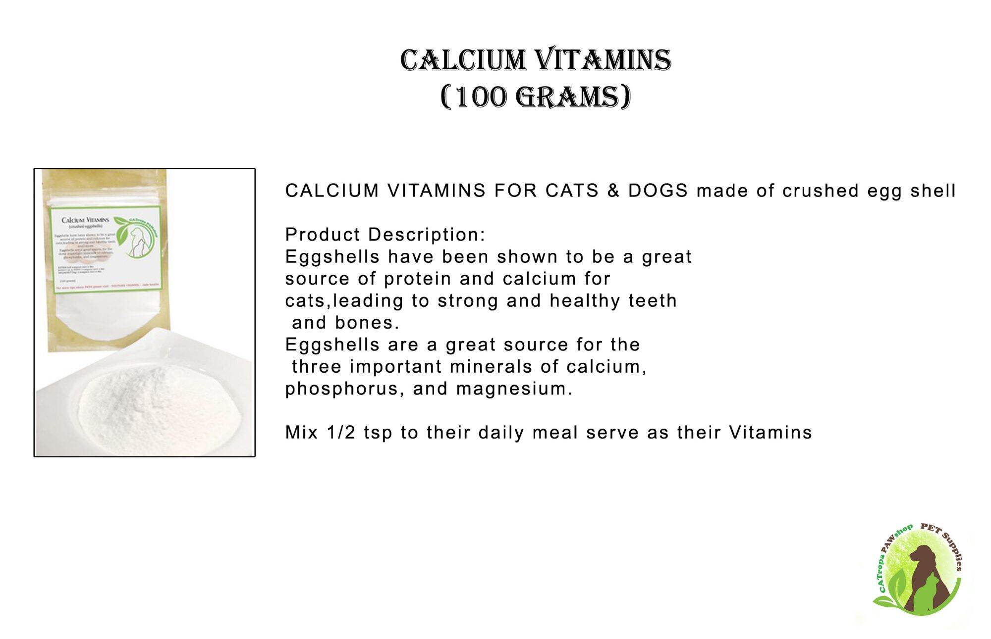 CALCIUM VITAMINS (crushed eggshells) 100 grams Lazada PH