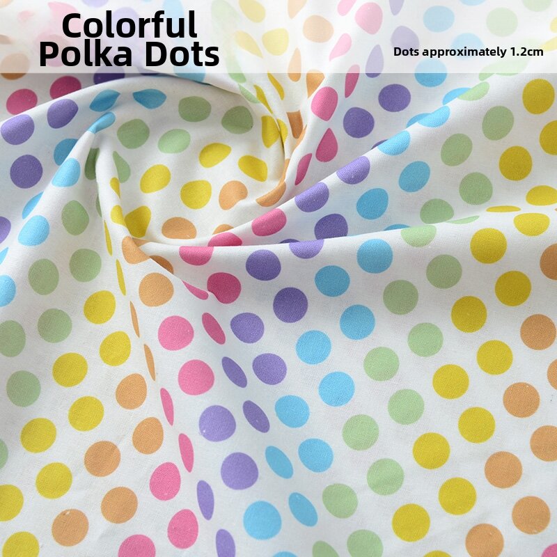 Colorful Pure Cotton Fabric for DIY Handmade Rainbow Geometry Skirt Childrens Pants Korean Style Home Sponge Pad Fabric