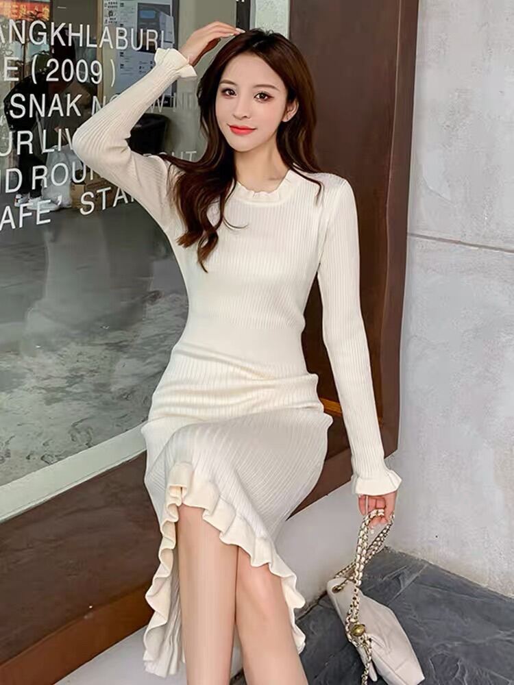 Korean clearance knitted dress