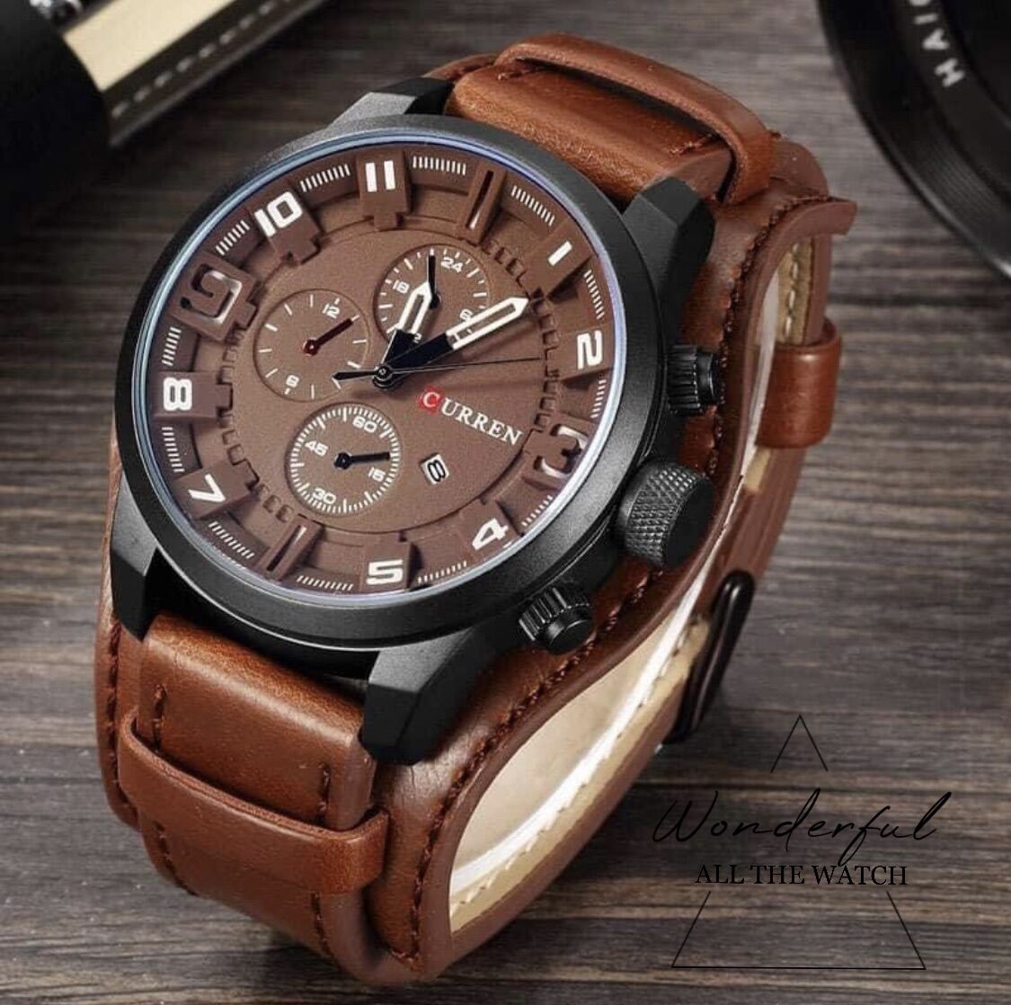 ATW Curren men watch fashion analog leather casual watch