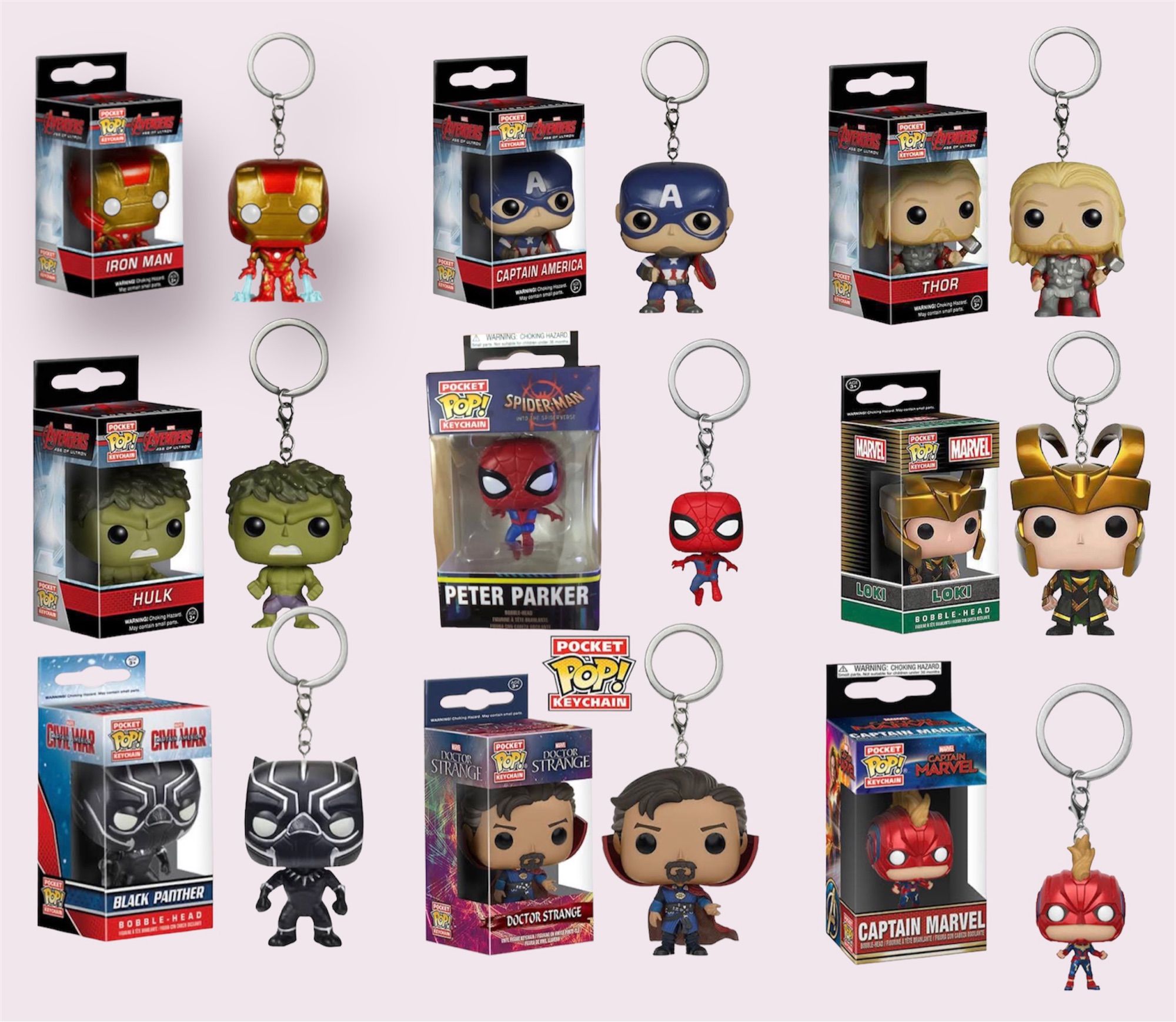 Porte-clés Funko Pocket Pop Marvel Civil War Black Panther 4 cm - Porte clef  - Achat & prix