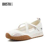 DUSTO | Ballet Style Low Heel Mary Jane Flat Shoes with Magic Tape Round Toe