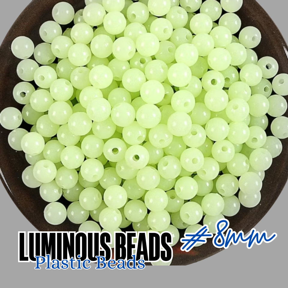 #8mm Luminous Dark Beads for DIY Bracelets and Rosary Accessories - 20g Bag