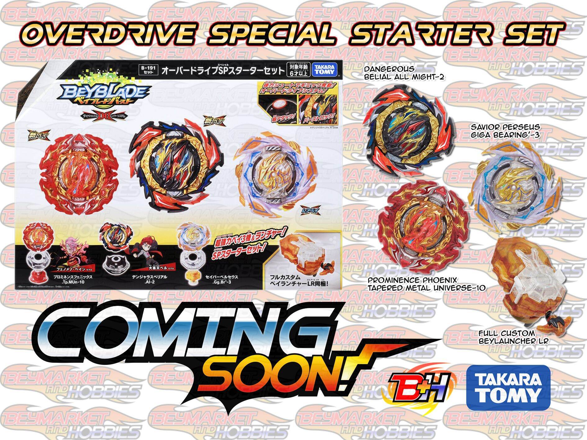 TAKARA TOMY Beyblades Burst B-191 Overdrive SP Starter Set