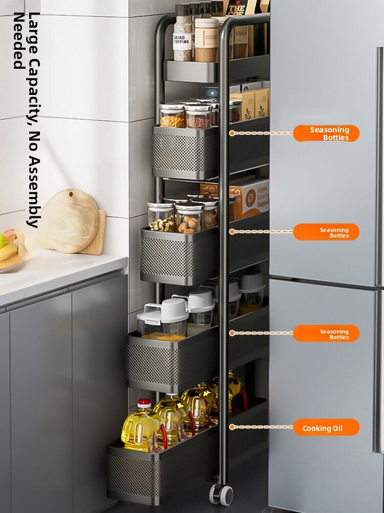 B&W | Narrow Space Storage Shelf with Drawer Kitchen Refrigerator Side Bathroom Presyo 1,840 Piso*Libreng Shipping