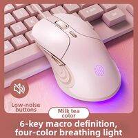 inphic | Silent Gaming Office Mouse Wired Pink