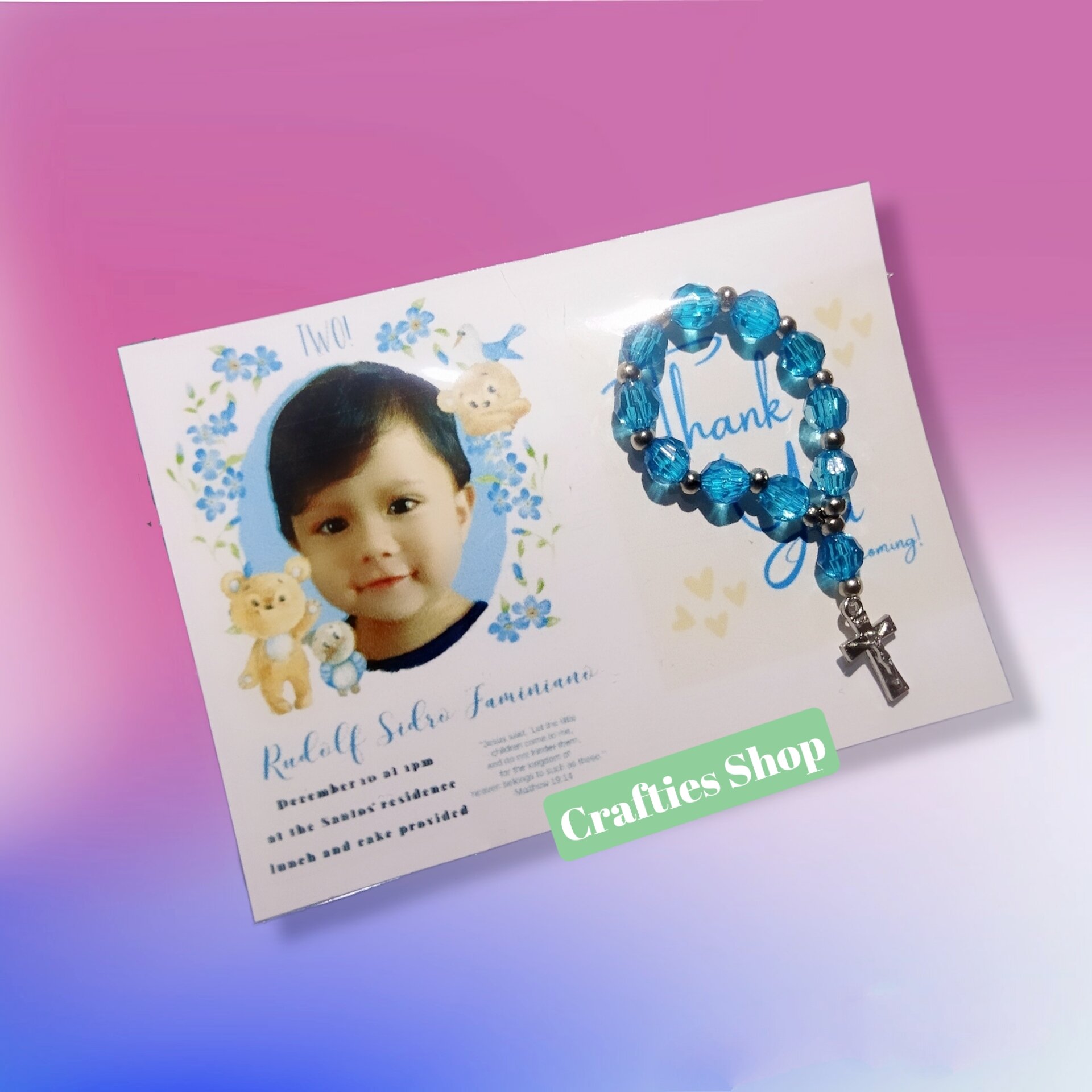 10pcs Customized Mini Rosary Souvenir with tags and individual plastics