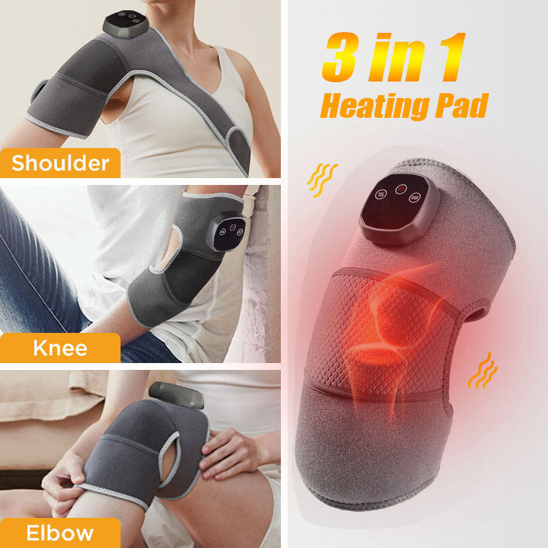Heated Knee Massager 3-In-1 Shoulder Heating Pads Elbow Brace Knee Pain Relief - View #8