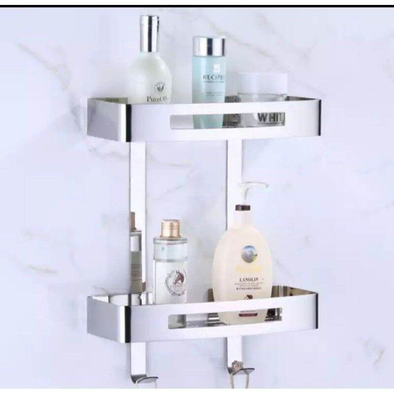 304 stainless steel tripod bathroom shelf single, double, triangle
