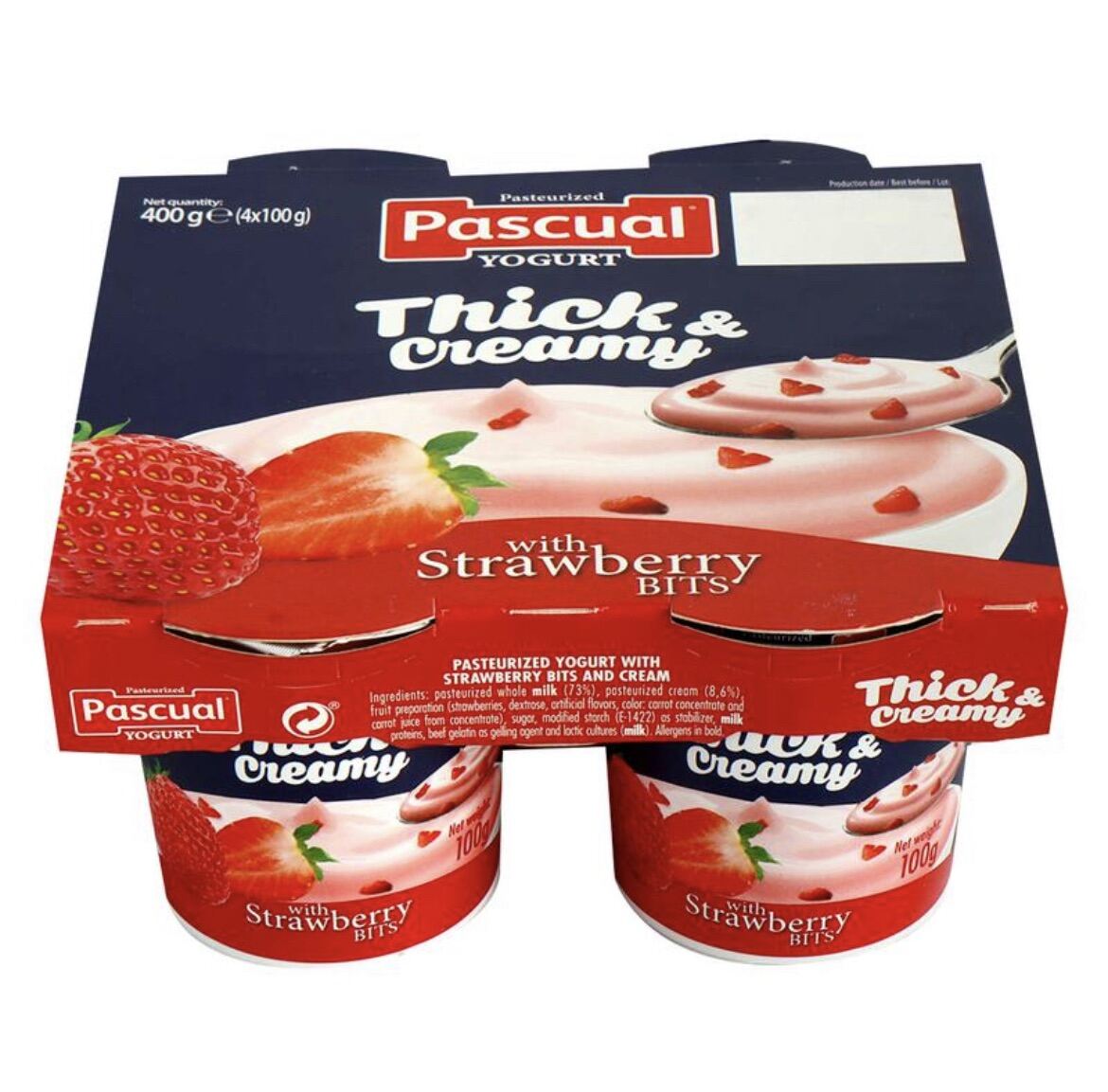 Pascual Greek Style Plain Yogurt non fat vanilla yogurt mixed berries strawberry yogurt 4pcs  EXP APR 2024. 