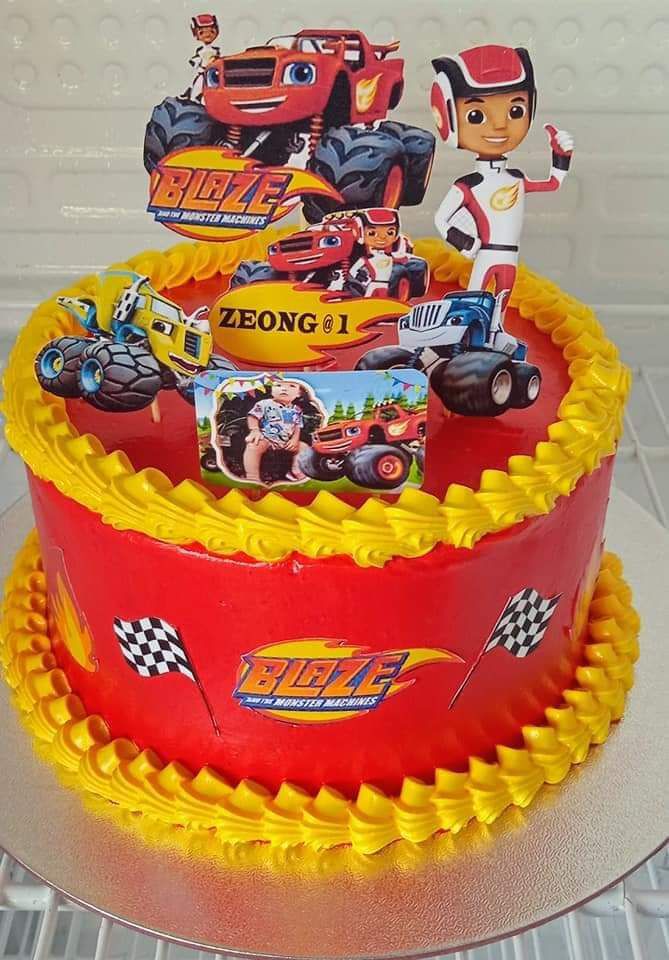 Blaze Monster Truck Personalised Card BIRTHDAY CAKE Topper Any Name Age |  eBay