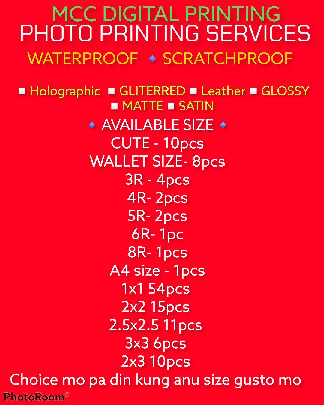 Photo Printing Services (per A4sheet) Lazada PH