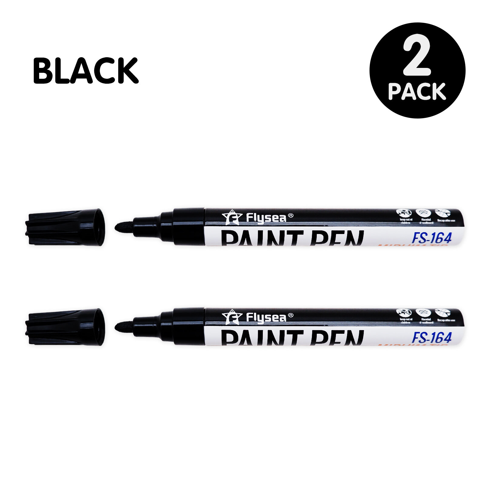Black/White Oil Based Paint Pens Permanent Marker for Metal Wood Canvas Fabric Plastic Tire Glass Waterproof