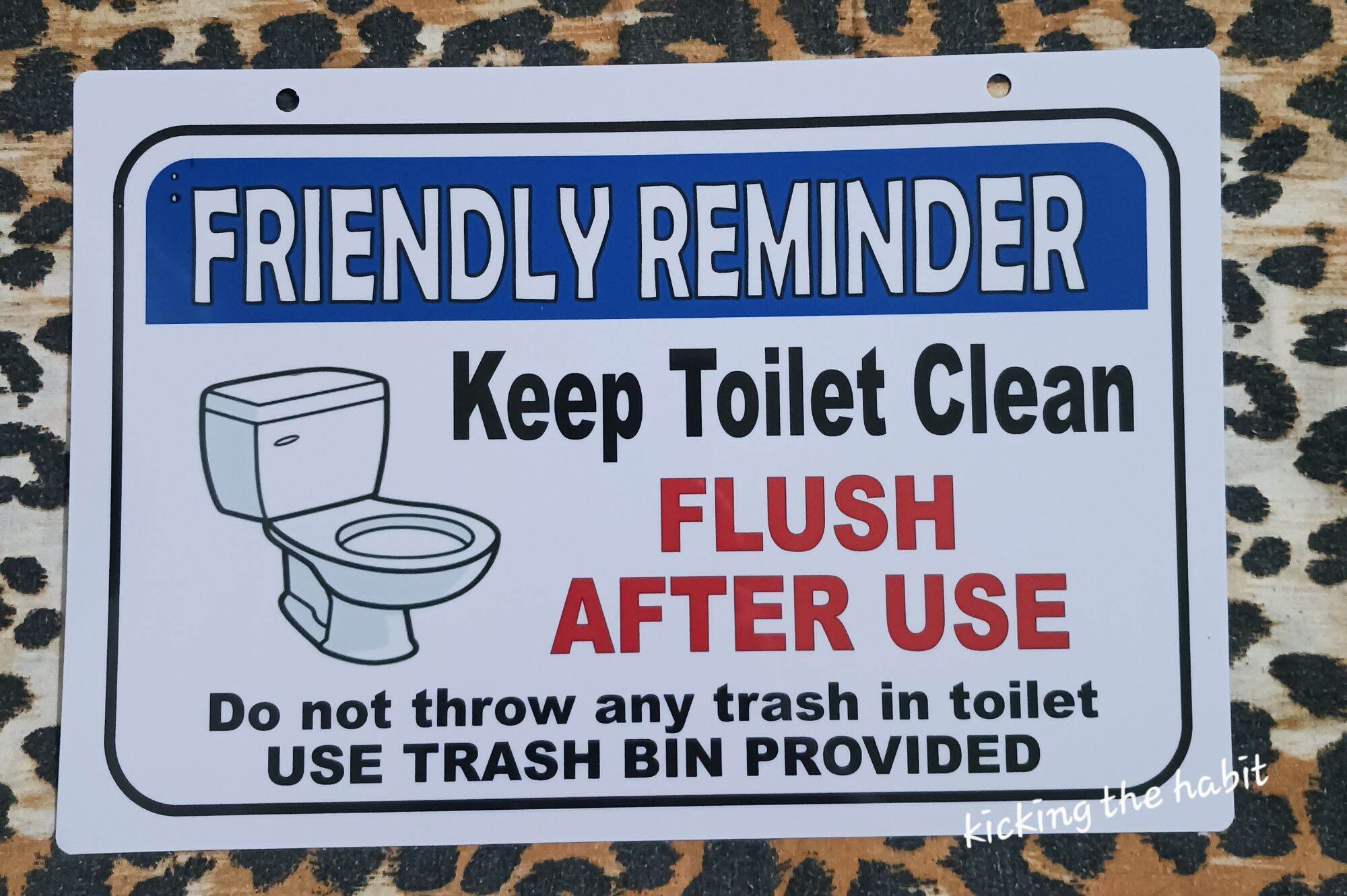 Keep Toilet Clean Flush After Use Do not throw any trash in toilet Sign ...