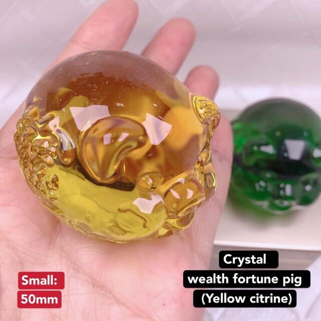 Glass Pig Crystal pig fengshui crystal crystal wealth fortune pig ...