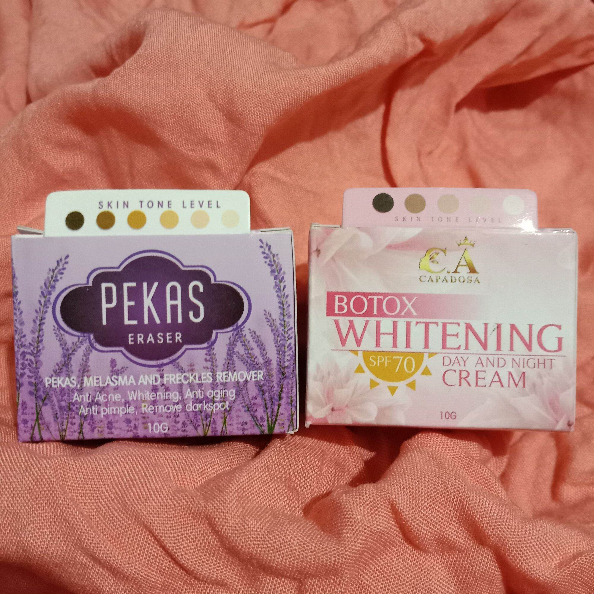 CAPADOSA Pekas Eraser Cream 10g. & BOTOX Whitening Day and Night Cream