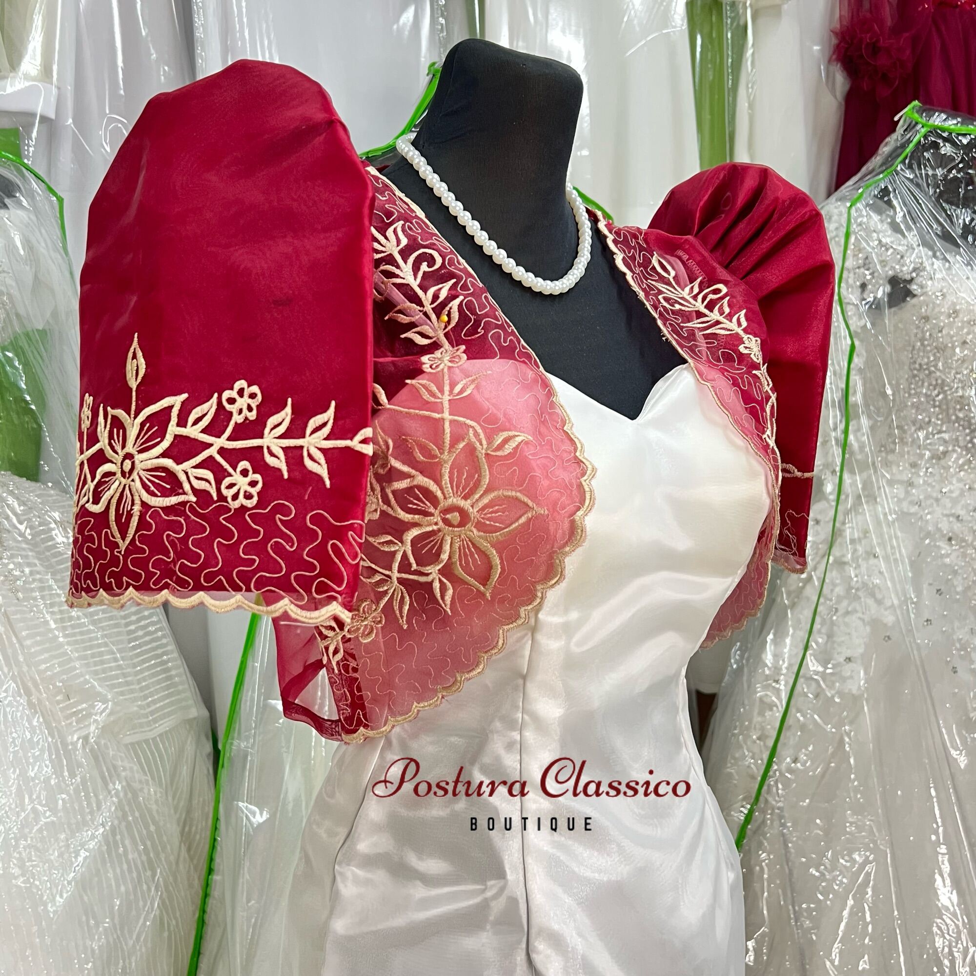 Maroon filipiniana hotsell