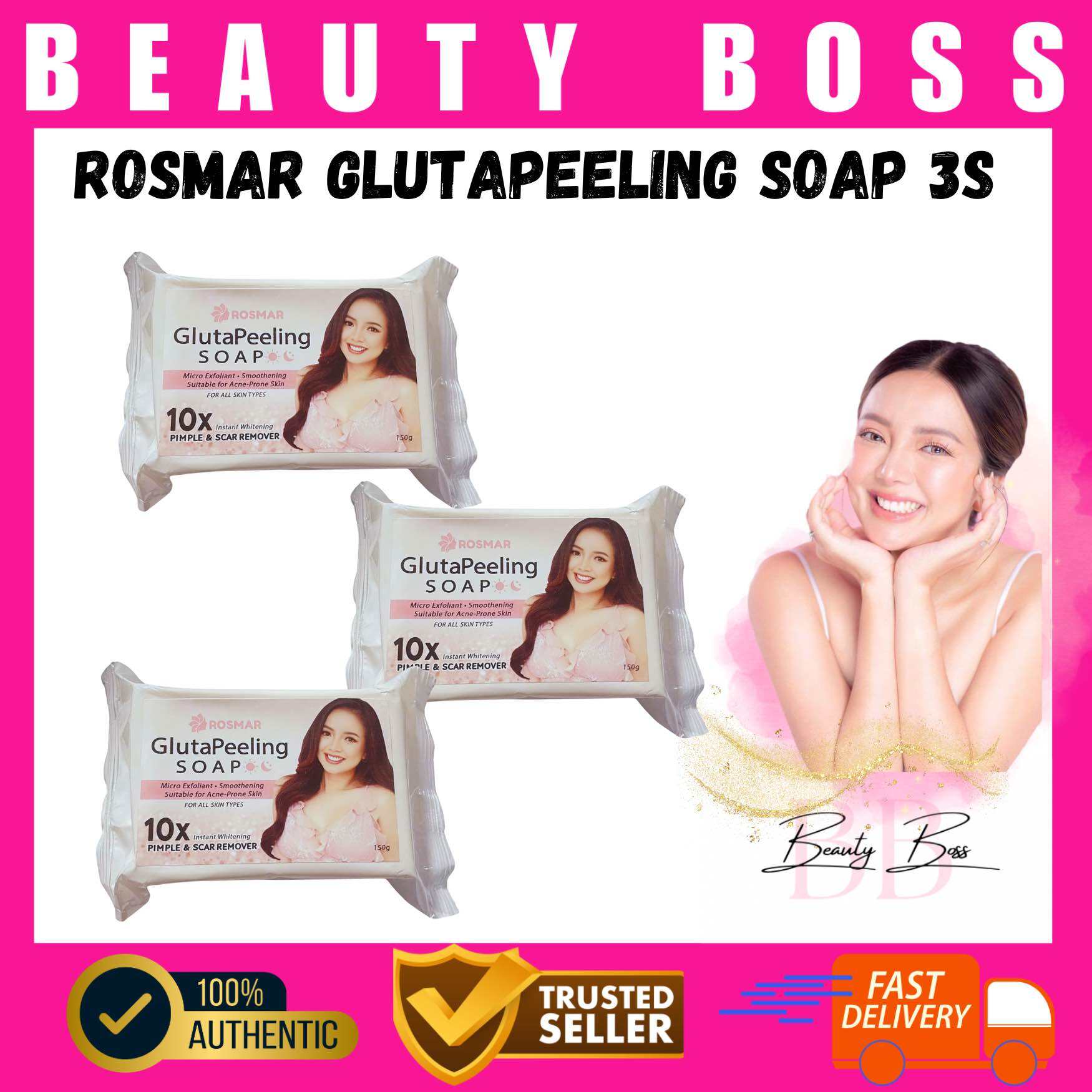 ROSMAR GlutaPeeling Soap - Whitening, Safe for All Skin Types