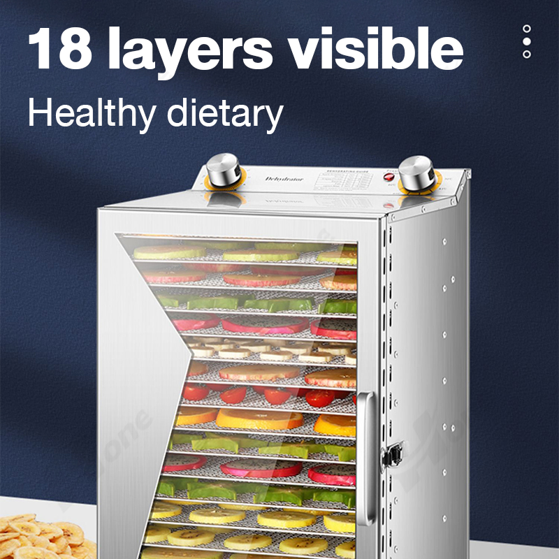 LJZLJZ 800W Commercial Fruit Dryer, 12-Layer Food Fruit Dehydrator, Soluble  Bean Food Dehydration Air Dryer, Visualization Window, 24 Hours Timing