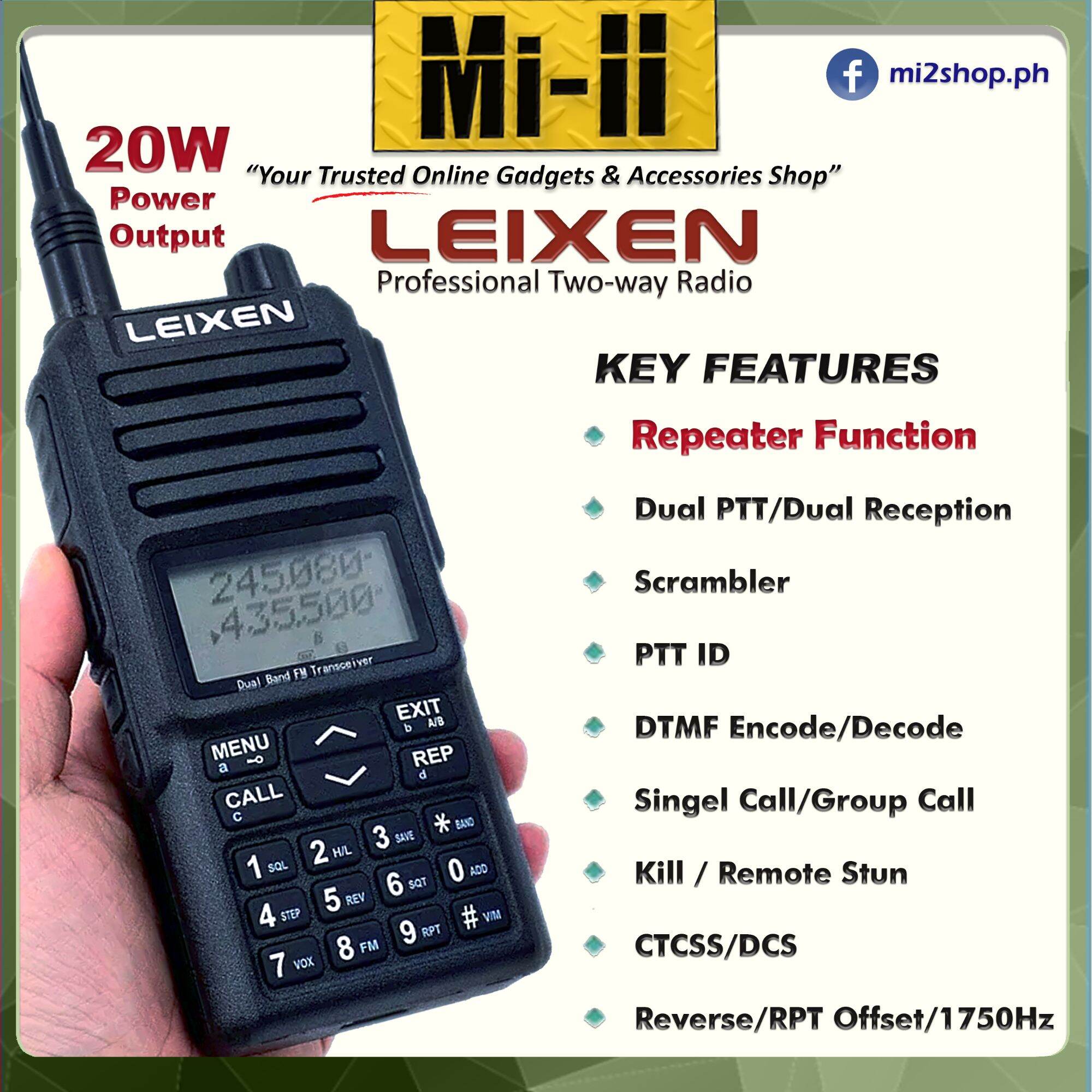 Leixen UV-25D 20W High Power Walkie Talkie Dual PTT Dual Band Amateur Radio  with Scrambler CTCSS/DCS Repeater Function Ham Radio - Two Way Radio