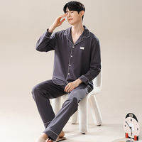 MiiOW | Cotton Mens Lounge Wear Set Long Sleeve Open Style