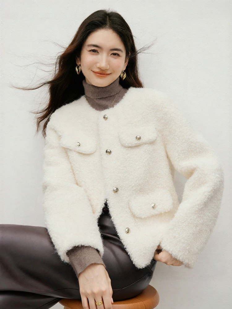 HOPESHOW | Elegant Sweet Fur Short Coat Presyo 8,394 Piso*Libreng Shipping