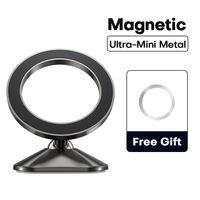 QOOVI Mini Magnetic Car Phone Holder Dashboard Cellphone Stand Magnet GPS Mount For Magsafe For iPhone 16 15 Xiaomi Samsung