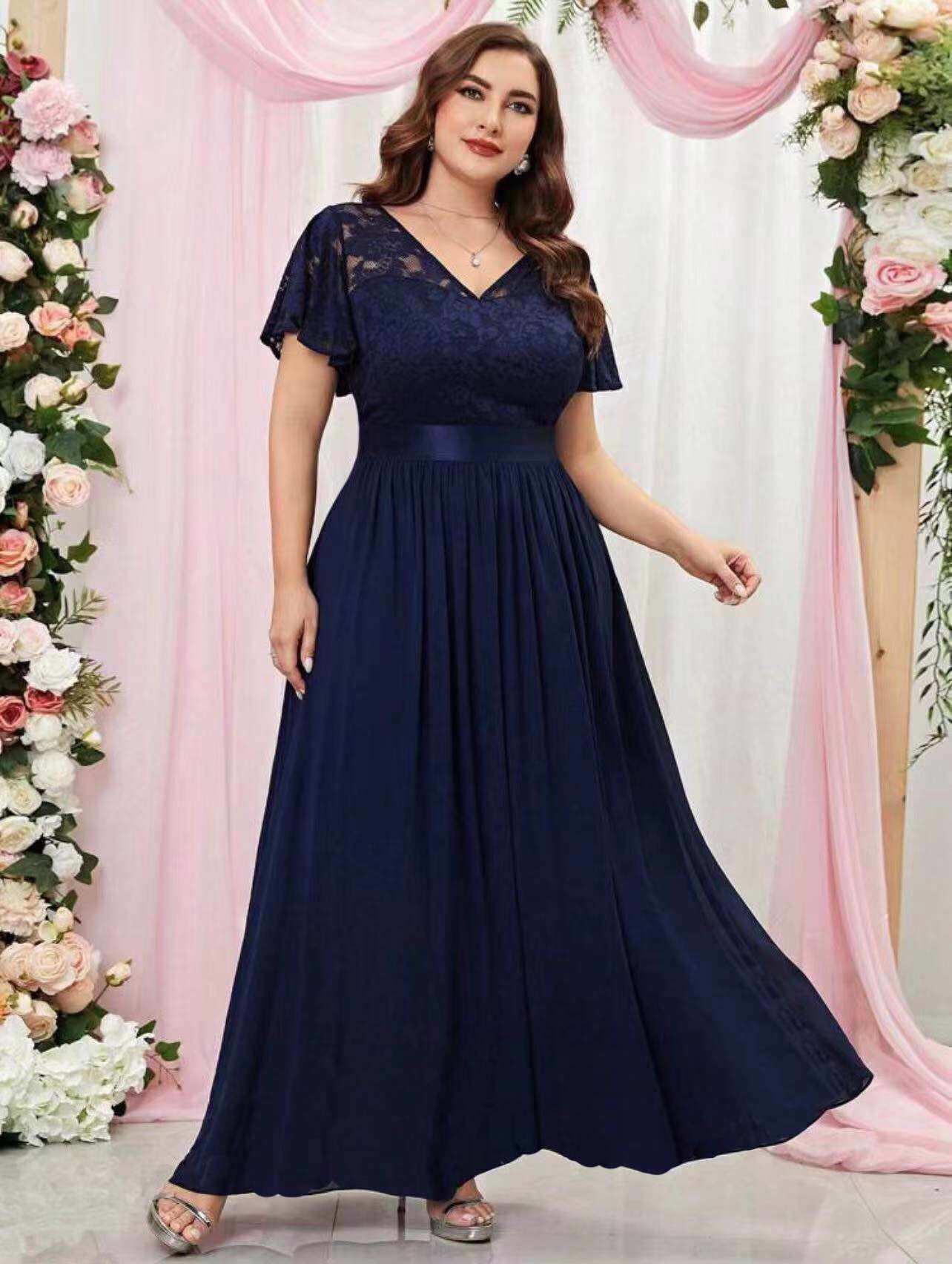 MID PUFFED SLEEVE MOTHER DRESS NINANG GOWN PRINCIPAL SPONSOR GOWN