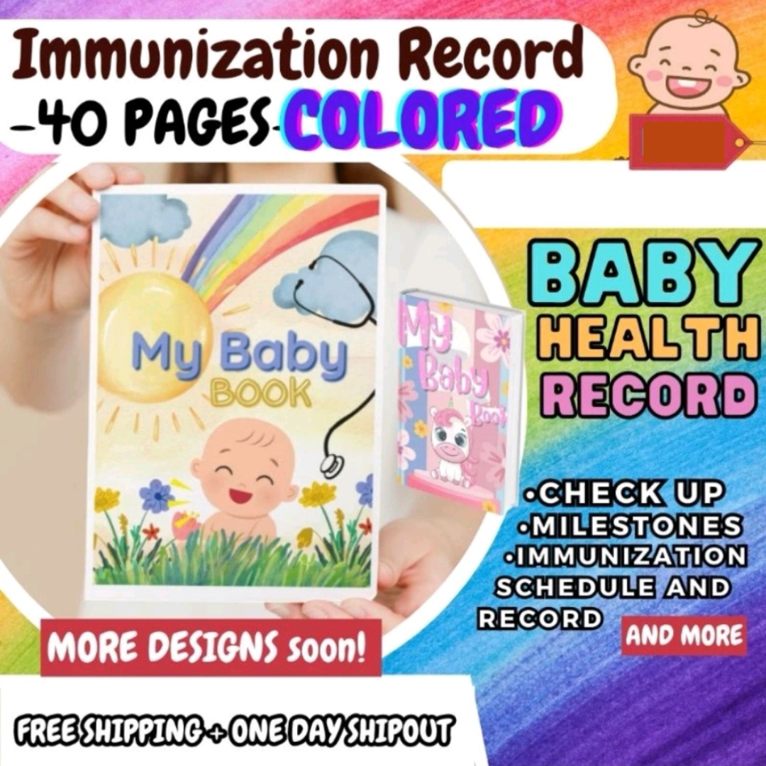 COLORED (40 Pages) Check up/Vaccine/Immunization Baby book/Patient ...