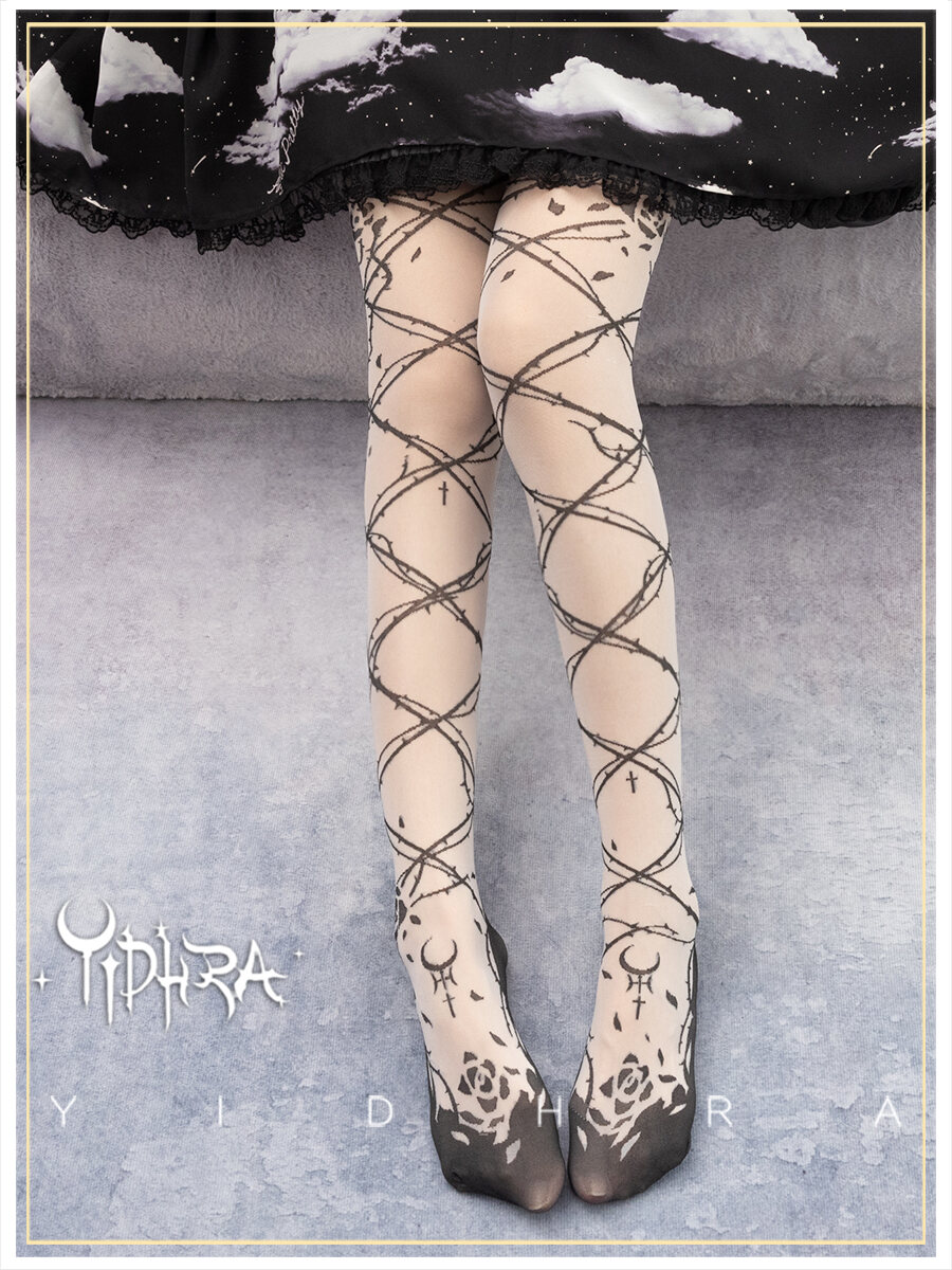 Thorns' Dream ~ Gothic Lolita Tights Sheer Summer Pantyhose by Yidhra