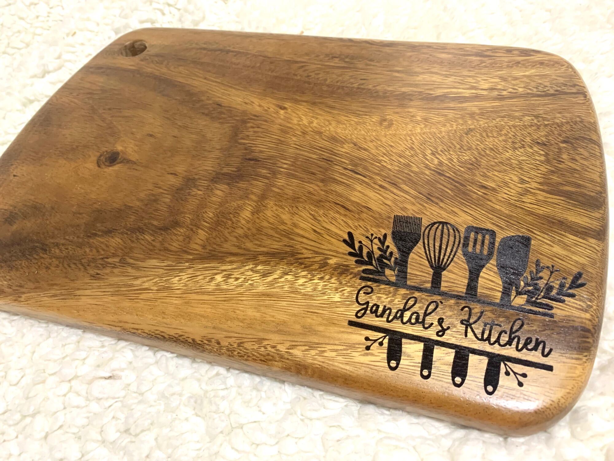 Chop it like it's Hot | Full size 16x12 solid laser etched acacia cutting  board — Computer Aided Crafting