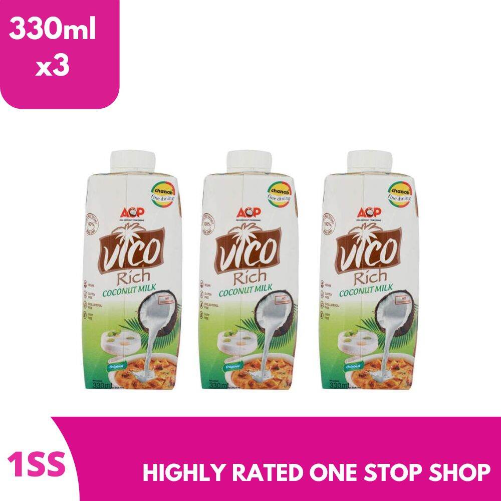 ACP Vico Rich Coconut milk Original, 330ml x 3 | Lazada PH