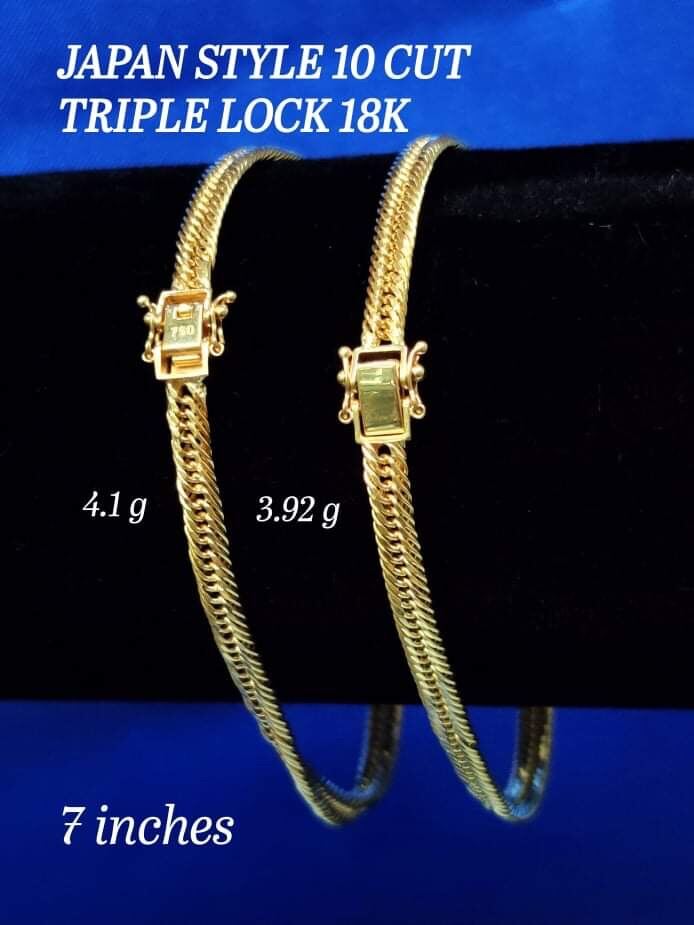 18k Saudi Gold Triple Lock Bracelet Japan Style Lazada Ph 1876