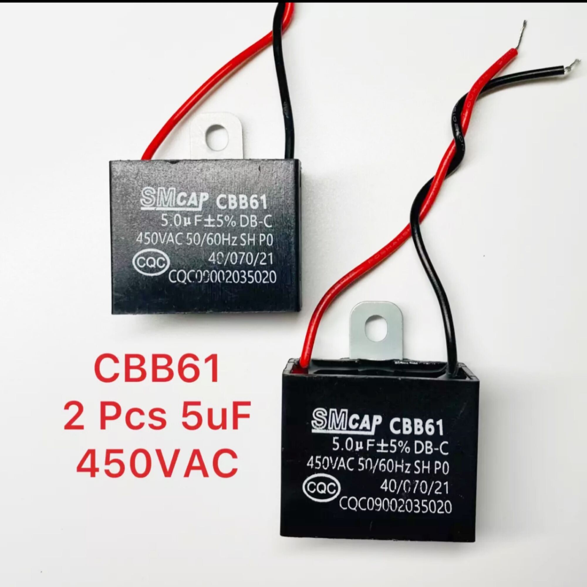 2 Pcs 5 uF 450VAC CBB61 Electric Fan Capacitor Lazada PH