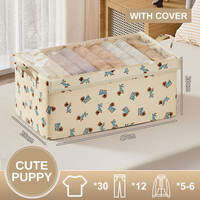 YULE Storage Box for Clothes with Cover Foldable Organizer for Toys Wardrobe Organisers closet