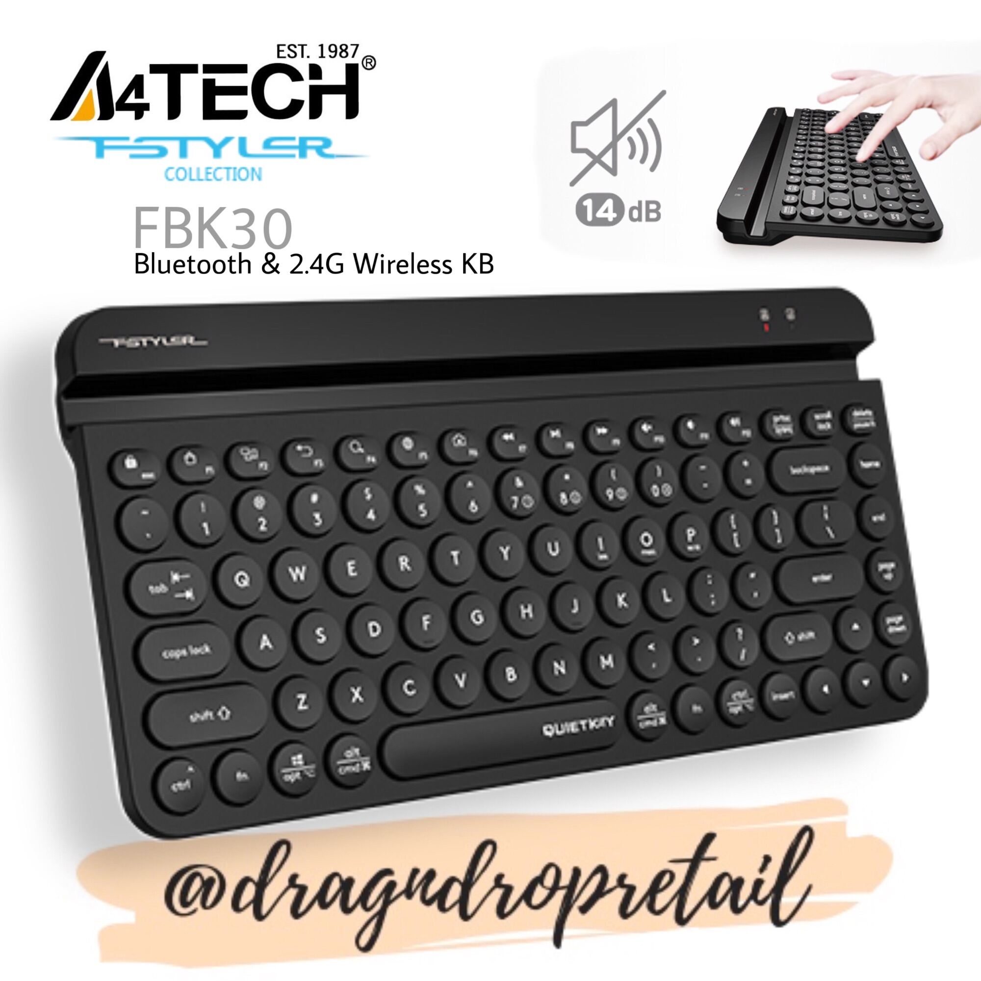 A4TECH FSTYLER FBK30 Bluetooth & 2.4GHz Wireless 86 Quiet Key Mini