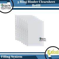 3 Ring Binder Plastic Refill Clearsheet Sheet Protector 100s (NO BOX)
