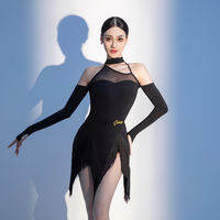conny | Latin Dance Training Performance Suit Long Sleeves Tassels Skirt