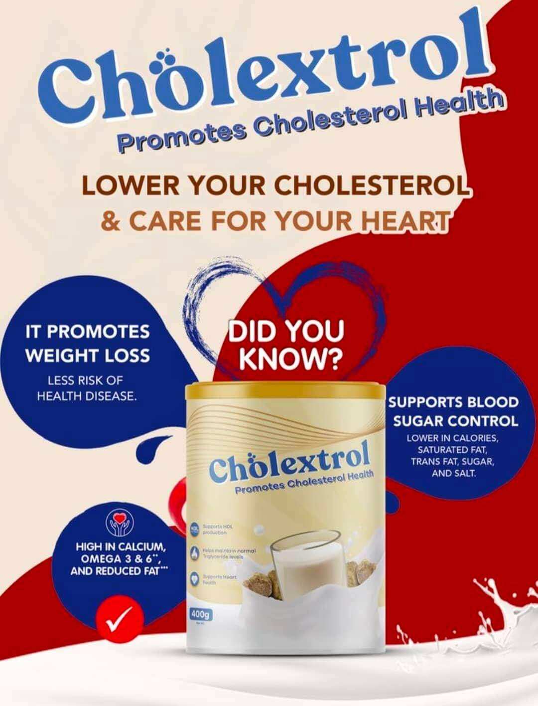 CHOLEXTROL MILK "400grams" Lower Your Cholesterol & Care For Your Heart