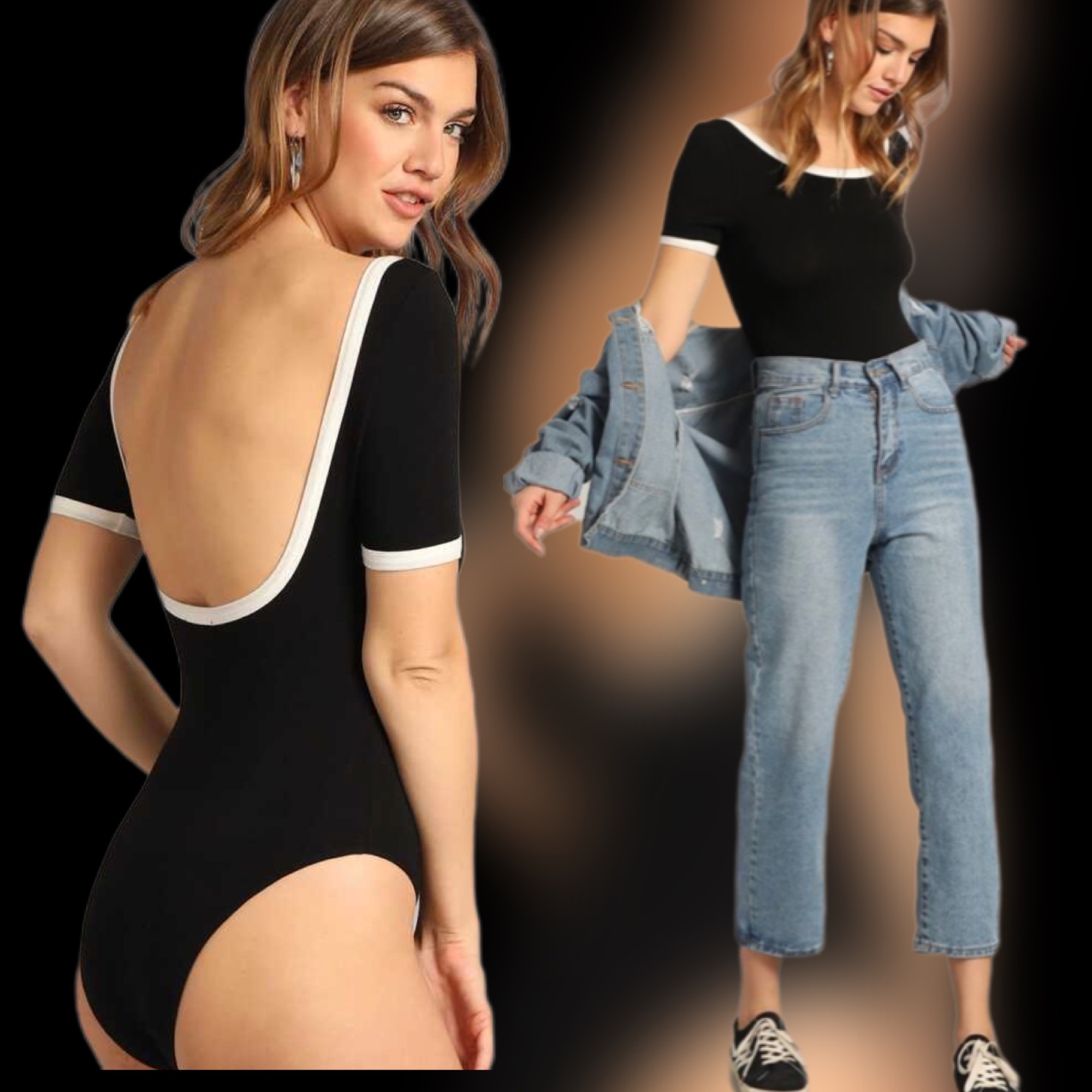 IN'VOLAND Women's Bodysuit Plus Size Short Sleeve Scoop Neck Bodysuit Basic  Top T Shirt Leotards Jumpsuits