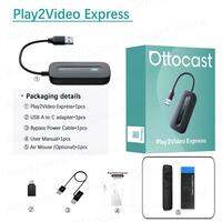 OTTOCAST | Ottocast Play2Video Express Ai Box Wireless CarPlay Android Auto Adapter Built in Youtube Netflix IPTV Video Box for 98% of Cars