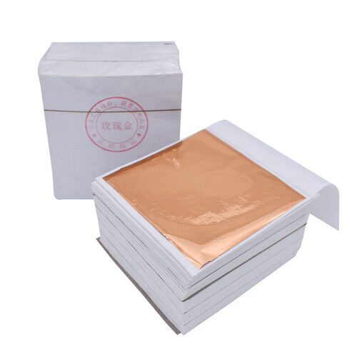 100pcs Art Craft Design Paper 9cm Sheets Practical Imitation Gold Silver Rose Gold Leaf for Gilding DIY Craft Party Decoration
