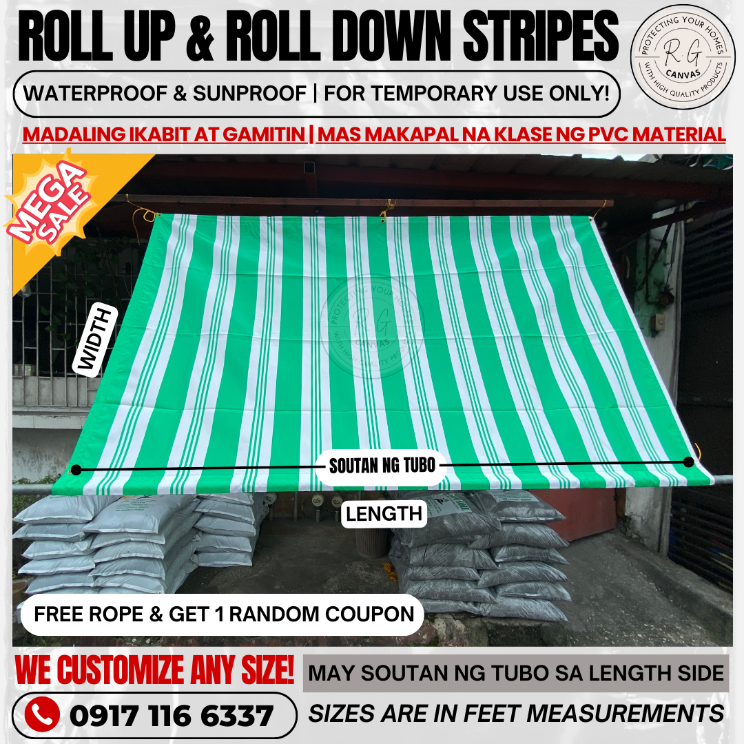 Stripes Trapal Waterproof PVC Tarp - Various Sizes Available